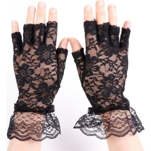 Women Gloves Sexy Lace Gloves tide Sunscreen Gloves Dance gloves formal gloves Women Tulle Gloves Ladies lace gloves