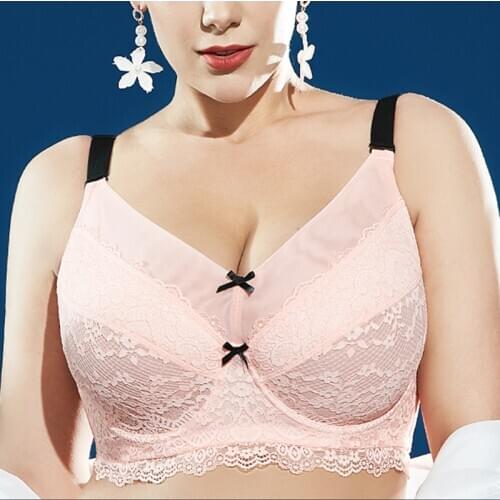 Plus Size Womens Full Coverage Non-Padded Underwire Soft Cups Lace Sheer Minimizer Bra Lingerie 34 36 38 40 42 44 46 B C D E F G