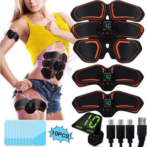 EMS Abdomen Stimulator Muscle Toner Abdominal Toning Belt Workouts Portable Training Home Office Fitness Equipment B99