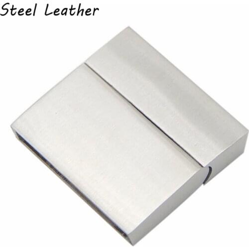 20pcs/lot custom logo hole:28*4.2mm Stainless Steel Buckle Magnetic Connectors Flat End Clasp for Bracelet Making Wide Choker