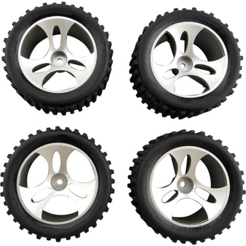 4x 1/18 4WD RC Buggy Black Tire Tyres for Wltoys A959 Radio Control Toy Accs
