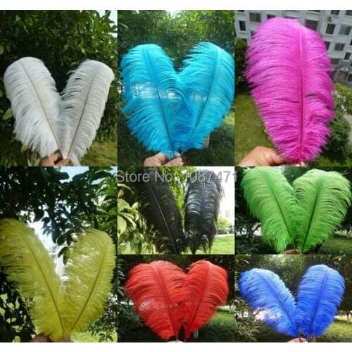 50pcs 45-50cm / 18-20'' Color mix ostrich fluffy feathers plumage wedding home party table centerpieces decoration for bulk sale