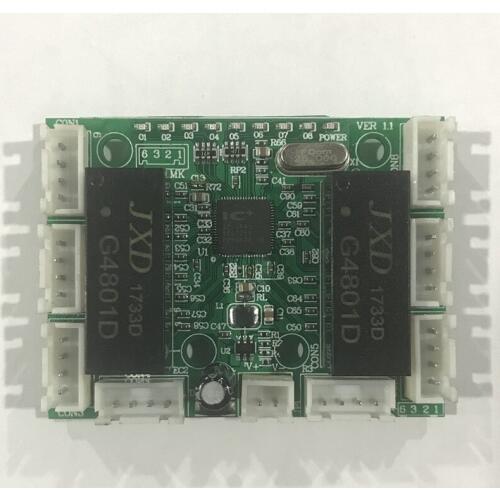 8 pin line mini design ethernet switch circuit board for ethernet switch module 10/100mbps 8 port PCBA board LED switch module