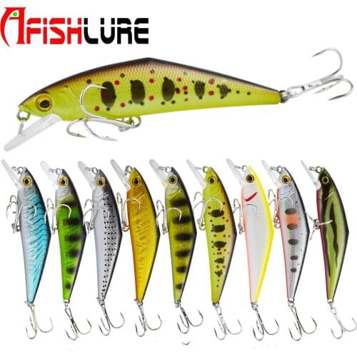 Afishlure Minnow Hard Bait 85mm/15g Fishing Lures Sinking Trebke Hooks Swimbait Hard Lure D Contact Minnow Wobblers