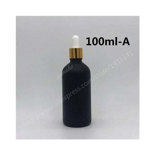 Free Shipping 500pcs 100ml Matte Black Glass Dropper Bottle Matt Black Glass Bottle Empty Glass Bottle for Essential oil