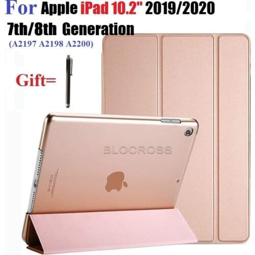 Case for Apple ipad 10.2 Inch 2020 Leather Smart Sleep Wake Stand Solid Cover for ipad 8th Gen A2270 A2428 A2429 A2430 with Pen