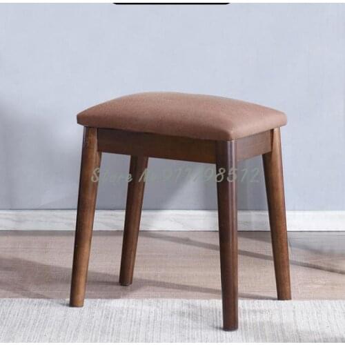 Jiayi solid wood dressing stool modern minimalist soft bag stool home bedroom desk stool Nordic net red makeup stool