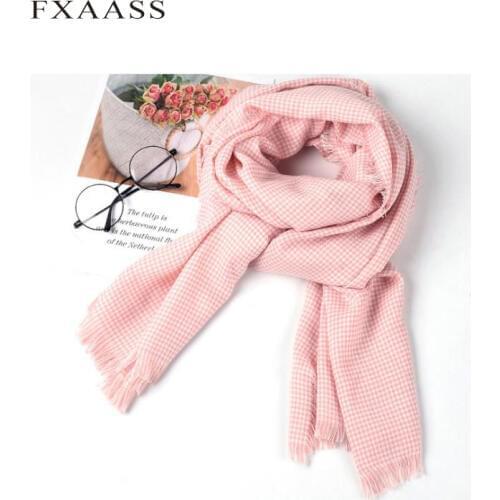 FXAASS New Autumn/Winter Scarf Shawl Fashion Plaid Women Large Scarf Luxury Plaid Tassel Cashmere Scarves Thicken Warm Wholesale
