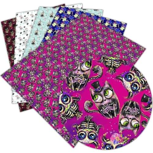 30 cm x 136 cm Halloween Printed Faux Leather DIY Sewing Material For Garments L083 L084