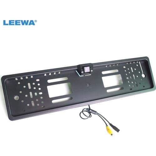 LEEWA Auto Special European License Plate Mount Rear View Camera with Guide Lines Backup Camera #CA4790