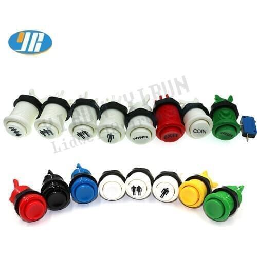 100pcs Happ Style Arcade Buttons With Micro Switches SNK American Push Button For 28mm Mounting Hole Jamma MAME Game Machine DIY