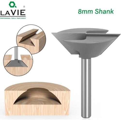 LAVIE 1pc 8mm Shank Dovetail Joint Bottom Cleaning Router Bit Woodworking Engraving Clean Bit Milling Cutter for Wood