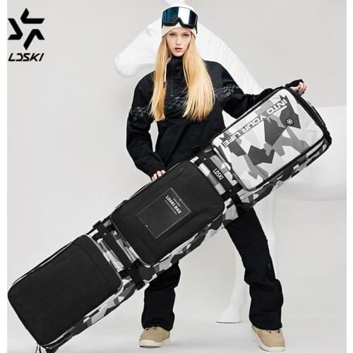 LDSKI Wheeled Ski Bag Snowboard bag TEAM-Series Helmet Boot Winter Travel Bag waterproof material Dry Wet Separated Sections