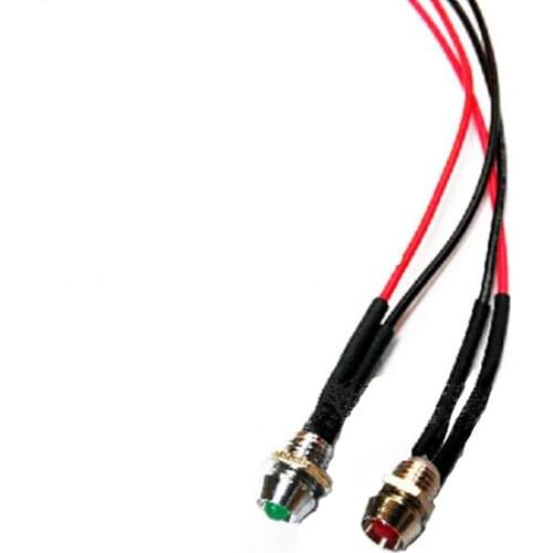 10pcs hole diameter 6mm 8mm Metal indicator lights signal lights with wire 3V 5V 6V 12V 24V 36V 48V 110V 220V blue green red