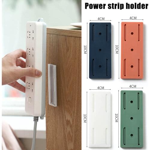 Powerful Traceless Wall-Mounted Sticker Plug Fixer Home Self-Adhesive Socket Cable Wire Organizer Seamless Strip Holder SDF-SHIP