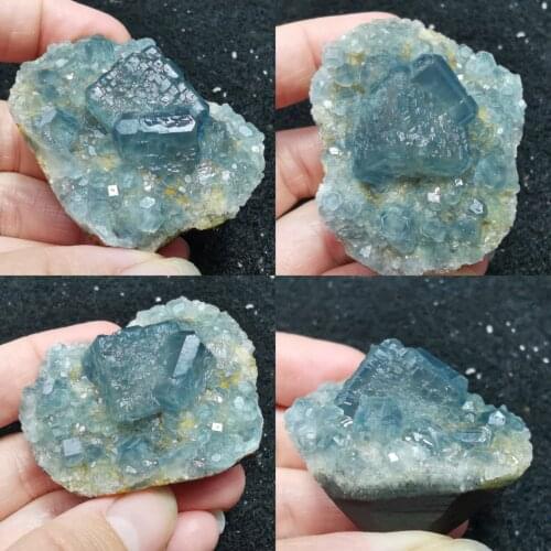 Natural blue-green fluorite mineral specimen aura meditation healing teaching collection home decoration ornament appreciation