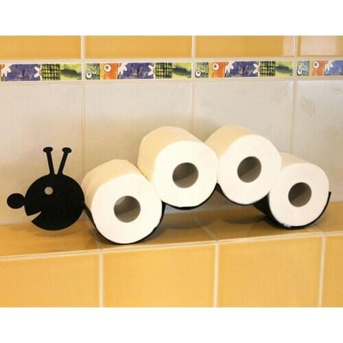 Novelty Caterpillar Toilet Roll Holder Bathroom Ornament Free Standing Metal