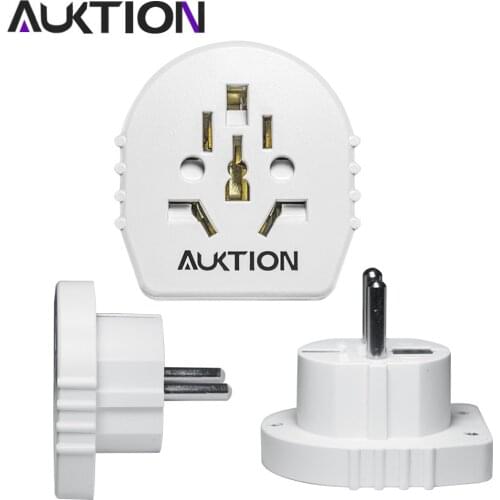 Newest AUKTION Universal European Adapter 16A 250V AC Travel Charger Wall Power Plug Socket Converter Adapter for Home Office