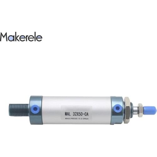 MAL Type Mini 32mm Bore 50mm Stroke Pneumatic Cylinder Double Acting Aluminum Alloy Cylinder Air Piston MAL32-50-CA