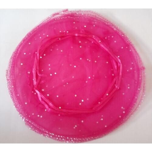 Rose Red Organza Gift Bags Drawstring Round Candy Bag Wedding Gift Bags For Jewelry/party/woman Pouch Packaging Display Storage