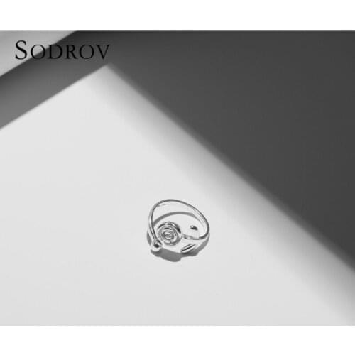 Romantic Authentic 925 Sterling Silver Flowers Open Finger Rings for Women Sterling Silver NewYear & Valentines Day Gift R010