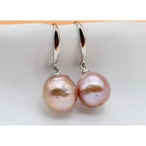 Girl earrings, small baroque pearls, natural purple, 925 sterling silver, simple jewelry, gifts for ladies