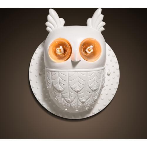 Nordic creative personality Lighting bedside lamp aisle corridor bedroom single resin owl Wall lamps