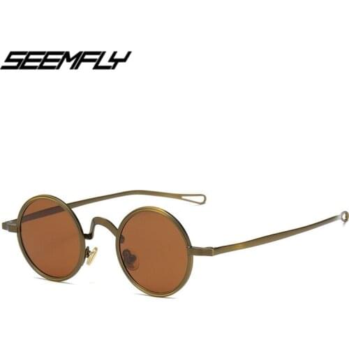 Seemfly Fashion Round Frame Retro Polarized Sunglasses Women Men Colorful Sun Glasses Drivers Eyewear Plain Mirror UV400 Shades