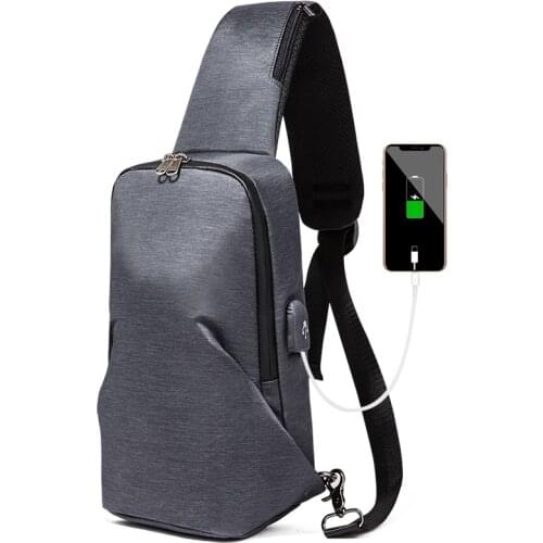 NANCY TINO Cool Chest Bag Mens Single Shoulder Crossbody Bag USB Charging Youth Sports Small Bag