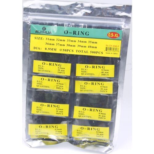 500pcs 0.9mm 31mm-40mm Watch Gasket O-Ring Rubber Seal Washer for Back Case Cover