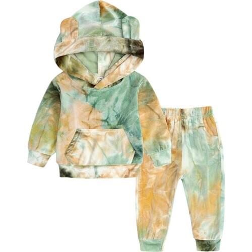 Spring Infant 2 Pieces Suits Baby Hoodie Girls Outfits Tops Pants Sets Sweatshirt Kids Clothing