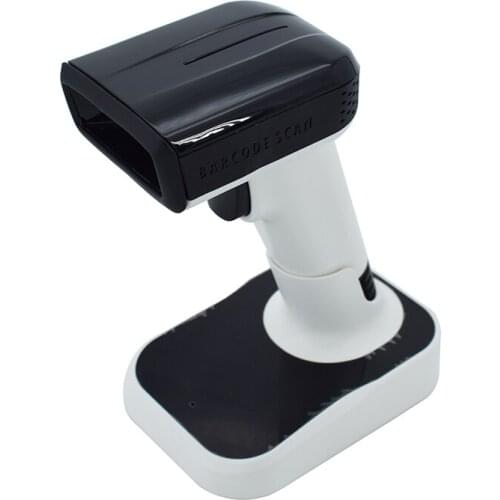High Quality 2.4G+USB Wireless Barcode Scanner With Basement For Warehouse Supermarket