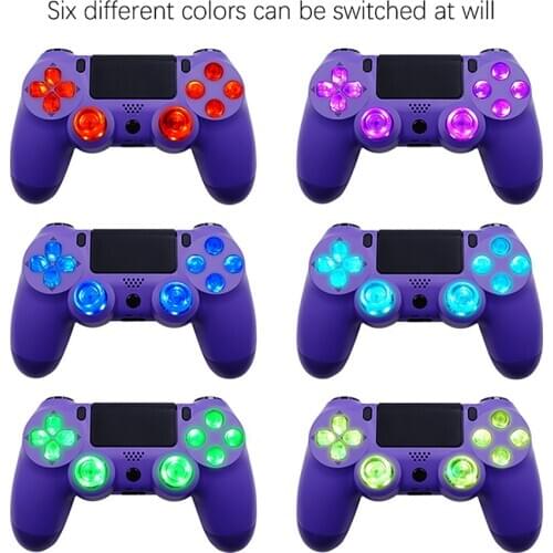 Repair Parts For PS4 Wireless Controller Multi-colors Light Board Handle Modification LED Modes with Rocker Cap Cross Key ABXY