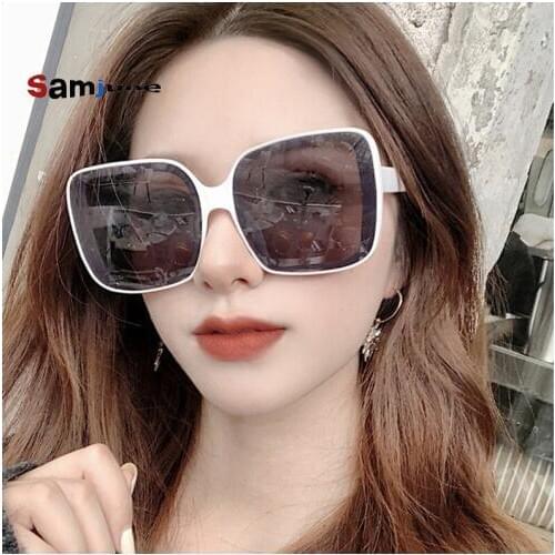 Samjune 2020 Oversized Square Sunglasses Women Luxury Brand Fashion colorful Clear Lens Sun Glasses Vintage Gafas Glasses
