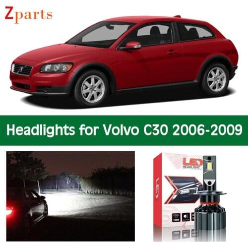 1 Pair Car LED Headlight For Volvo C30 2006 2007 2008 2009 Canbus Headlamp Lamp Low High Beam Bulbs Light Accessories Parts