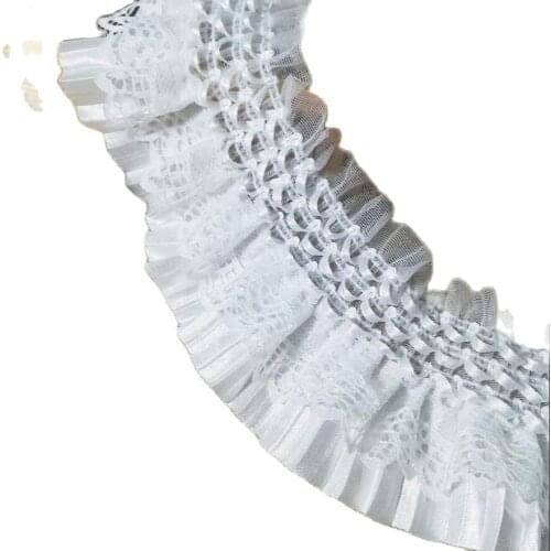 1Yards Christmas Decoration High Quality Elastic Lace Fabric 9cm White Lace Ribbon Sewing Accessories Guipure Lace dentelle FR17