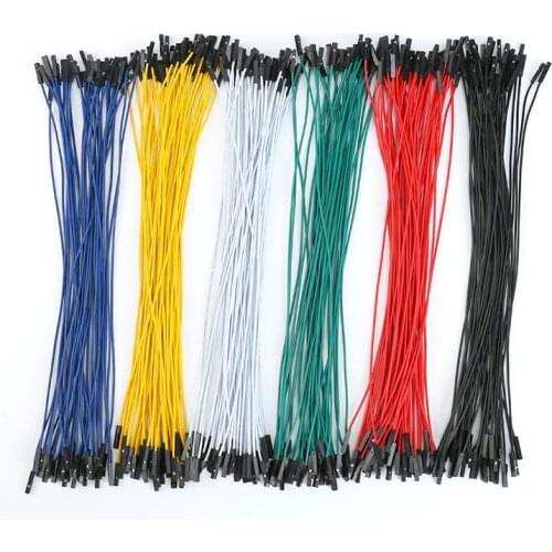 20pcs DuPont 2.54 terminal line female to female male to female male to male 25CM color cable wire 1P rubber shell