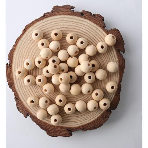 200pcs 12mm Unfinished Unpainted Organic Natural Wooden Beads Wall Garden Decor Pendant Necklace Bracelet Making Balls Beads