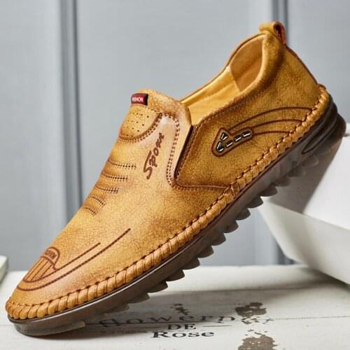 2021 New Luxury Men Shoes Genuine Leather Shoes Men Comfortable Low-top British Casual Single Shoes Male Loafers Driving Shoes