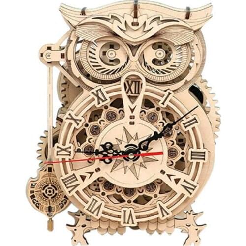 3D Wooden Puzzles Clock DIY Owl Clock Model Kit with Timer, Animal Shaped Clock Unique Desk Clock Home Decor for Kids