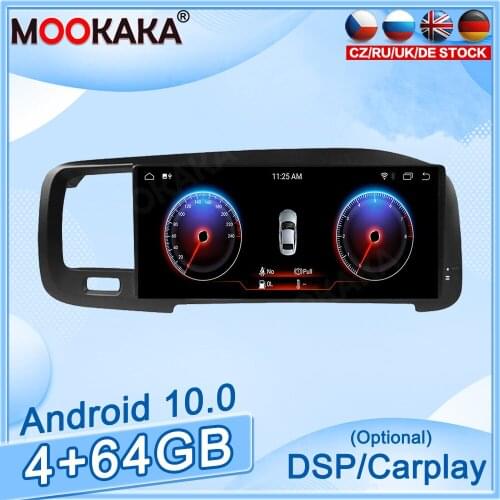 4+64GB Android10 For Volvo S60 2011-2020 Car GPS Navigation Auto Radio Stereo Video Multimedia Player Carplay HeadUnit Tesla