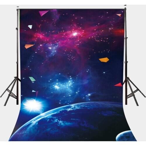 5x7ft Starry Universe Backdrop Bright Stars Large Earth Photography Background