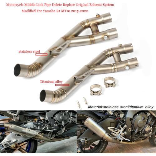 60.5mm Motorcycle Middle Connecting Pipe Exhaust System Silp on for Yamaha R1 2015 2016 2017 2018 2019 2020