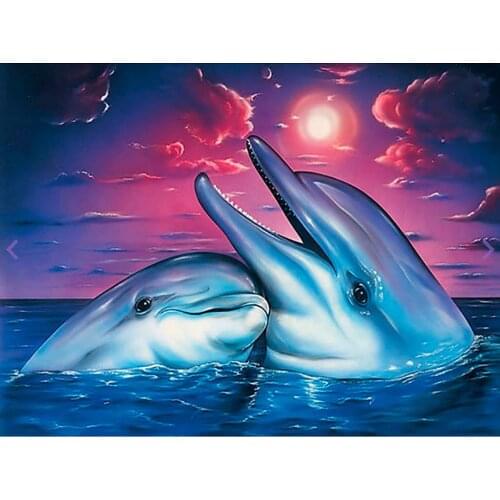 3D DIY Diamond Painting Cross Stitch kit Full Diamond embroidery dolphin lovers 3D spua Diamond mosaic picture home Decorative
