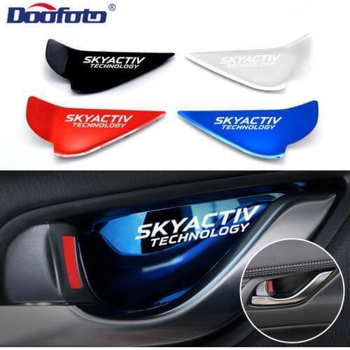 Car Inner Door Handle Bowl Cover Sticker For Mazda CX-3 CX-5 CX5 CX8 CX 3 4 5 6 7 9 MX5 Axela ATENZA Skyactiv logo accessories