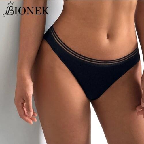BIONEK New Women Underwear Panties Cotton Sexy Thong Soft Low Waist G-String Breathable Comfortable Fashion Lingerie