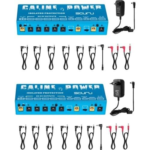 Hot AD-Caline P1 Isolated Power Supply 18V 2A 36W Guitar Effects Pedal 8 Isolated Outputs Power Supply P1 Blue Color Guitar Acce