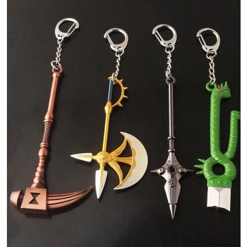 Nanatsu no Taizai Escanor Divine Axe Rhitta Weapon The Seven Deadly Sins Axe Keychain Key Chain for Men Jewelry