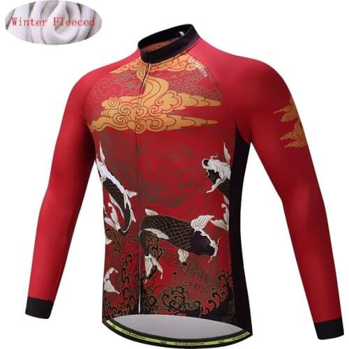 CYCEARTH 2017 Thermal Fleece Cycling Jersey Winter Jacket MTB Bicycle Clothing Bike Warm Maillot Clothes CEFJ001