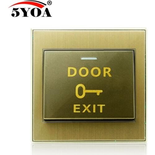 Door Exit Switch Release Push Button Switch COM NO NC three pins with copper material for Door Lock Access Control System